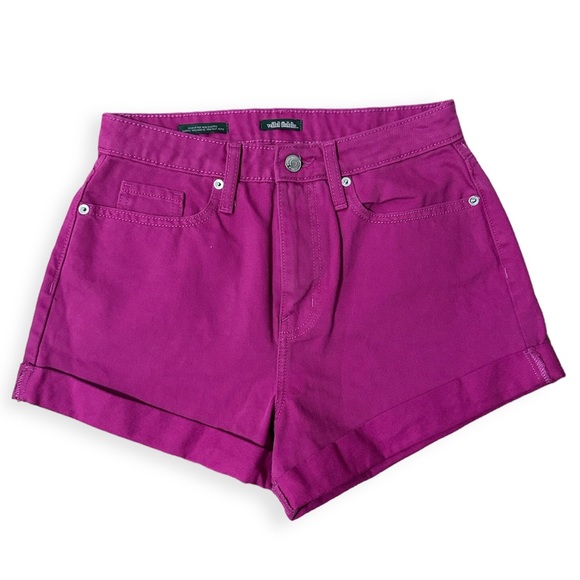 Wild Fable Magenta/Hot Pink Highest Rise Mom Denim Shorts NWT - Picture 4 of 11